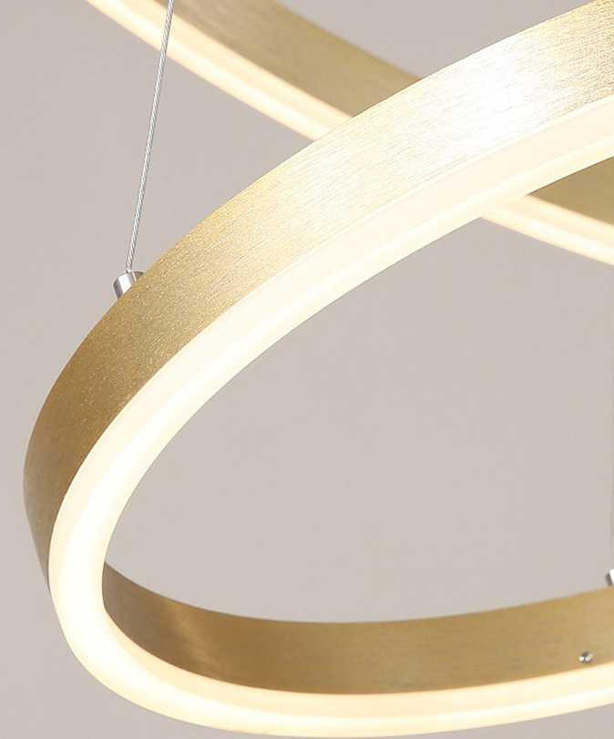 Prosty nowy nowoczesny żyrandol LED okrągłe pierścienie ście…