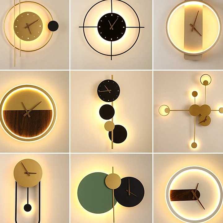 Tanio Kreatywny zegar światła nowoczesny nowy lampy ścienne LED la…