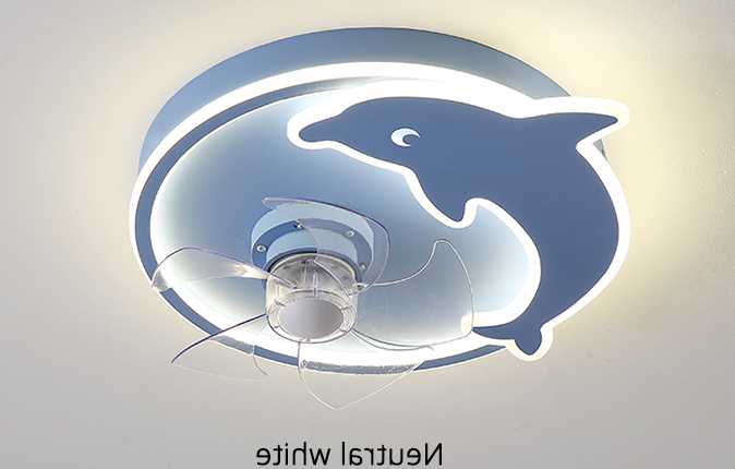 Opinie Nowoczesny niebieski delfin wentylator sufitowy LED światła … sklep online