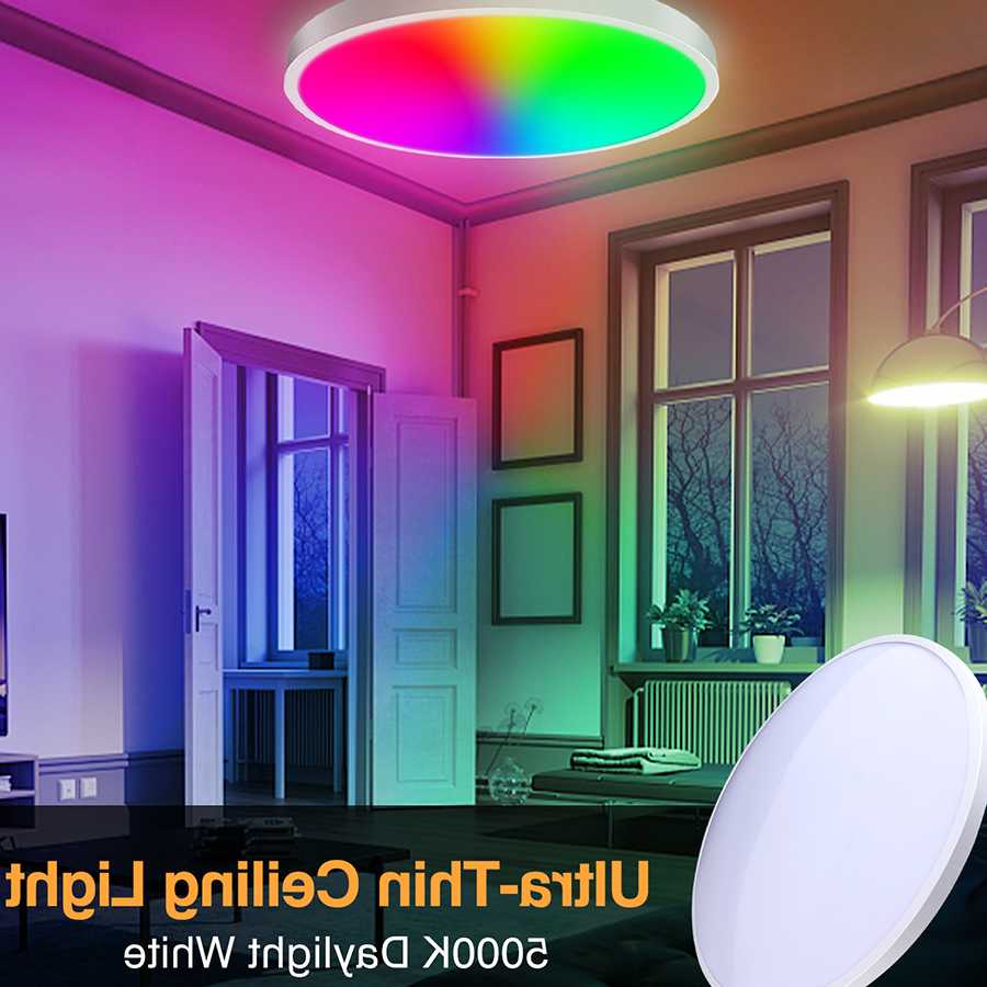 Inteligentne lampy sufitowe Tuya APP RGBCW lampy sufitowe z …
