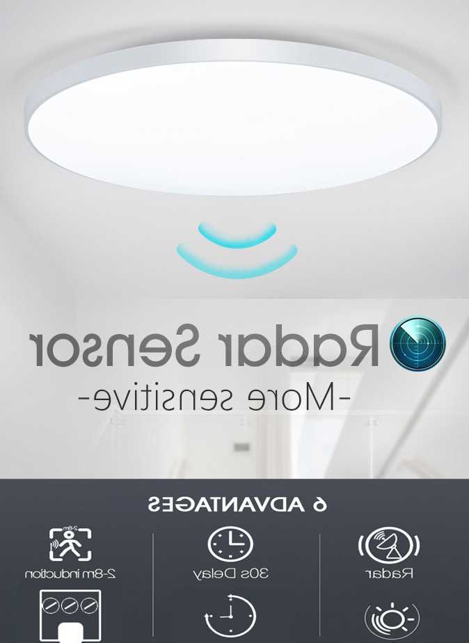 Lampa sufitowa LED z czujnikiem radarowym do Room - zimne bi…