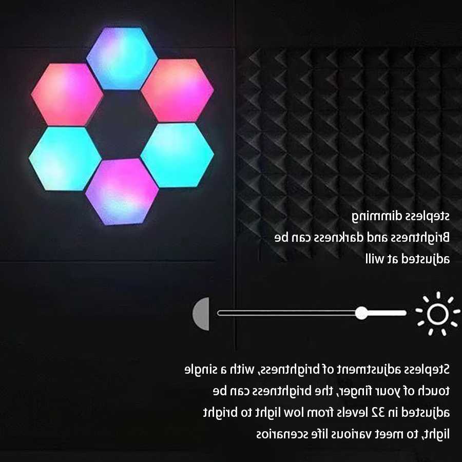 RGB Quantum LED - sześciokątne oświetlenie ścienne z aplikac…