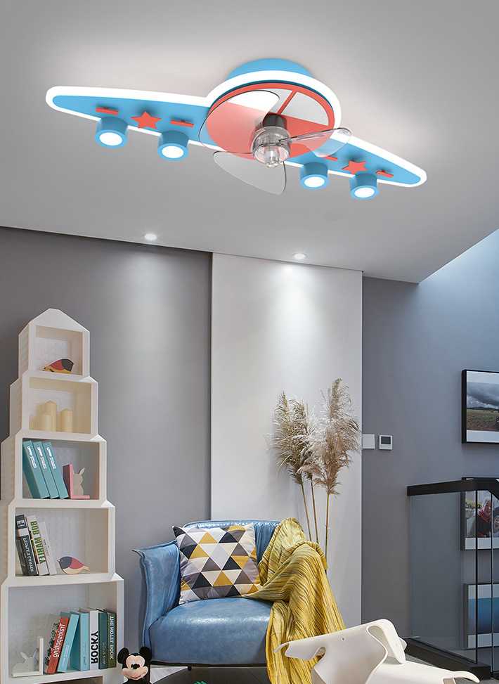 Kreatywny żyrandol z wentylatorem samolotu do pokoju dziecię…