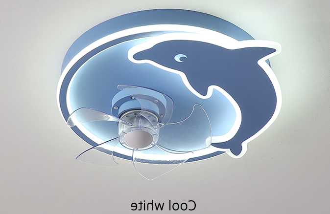 Opinie Nowoczesny niebieski delfin wentylator sufitowy LED światła … sklep online