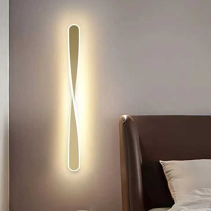 Tanio Pasek kinkietowy z minimalistyczną włoską lampą do sypialni,…