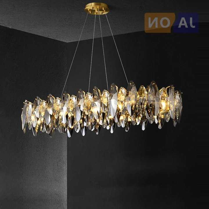 Tanio Art Deco okrągłe LED postmodernistyczne liście kryształowe s… sklep