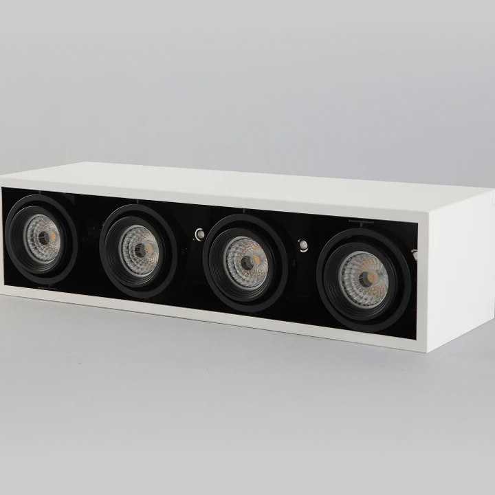 Tanio Nowa biała kratka LED 85-265V Mr16 * 4 Downlight z otworem n…