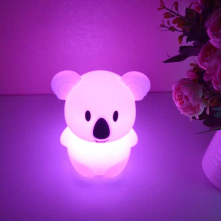LED Cartoon zwierząt Koala światło nocne RGB USB akumulator …