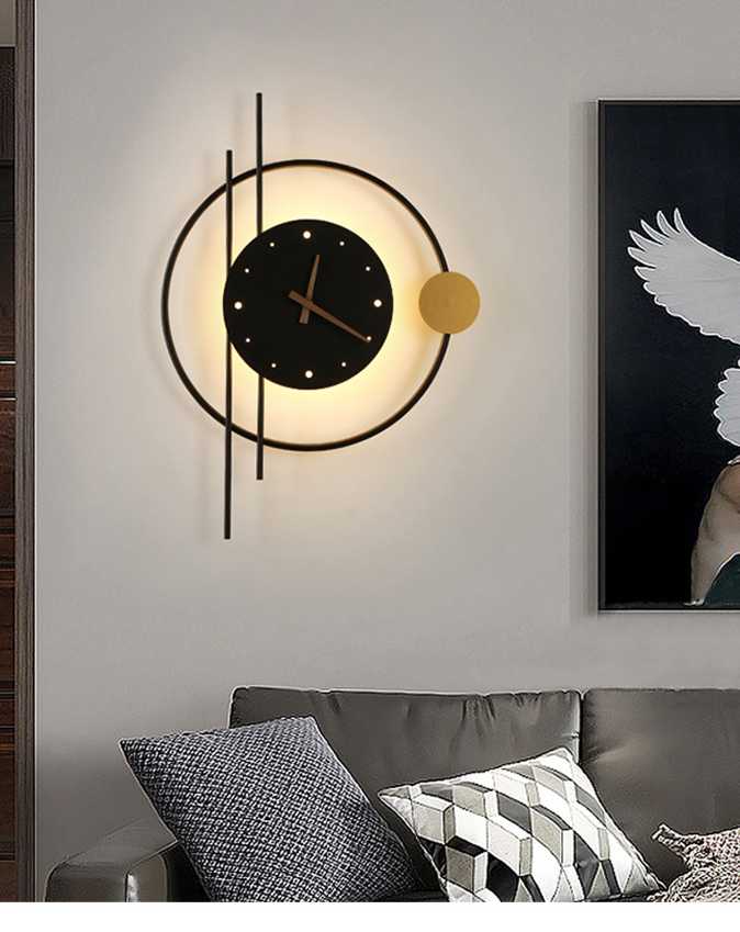 Opinie Kreatywny zegar światła nowoczesny nowy lampy ścienne LED la… sklep online