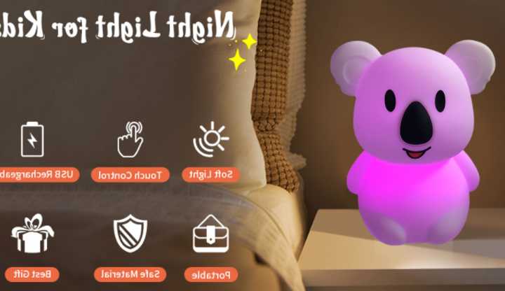 LED Cartoon zwierząt Koala światło nocne RGB USB akumulator …