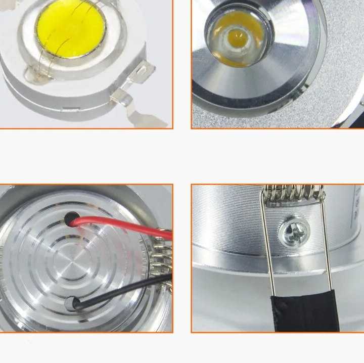 Tanio Lampa LED Mini COB Downlight 3W - złoto-czarna, srebrno-biał… sklep