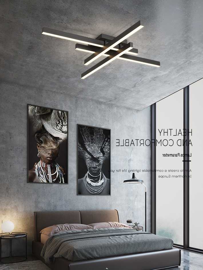 Lampa sufitowa proste nowoczesne sypialnia doprowadziły żyra…