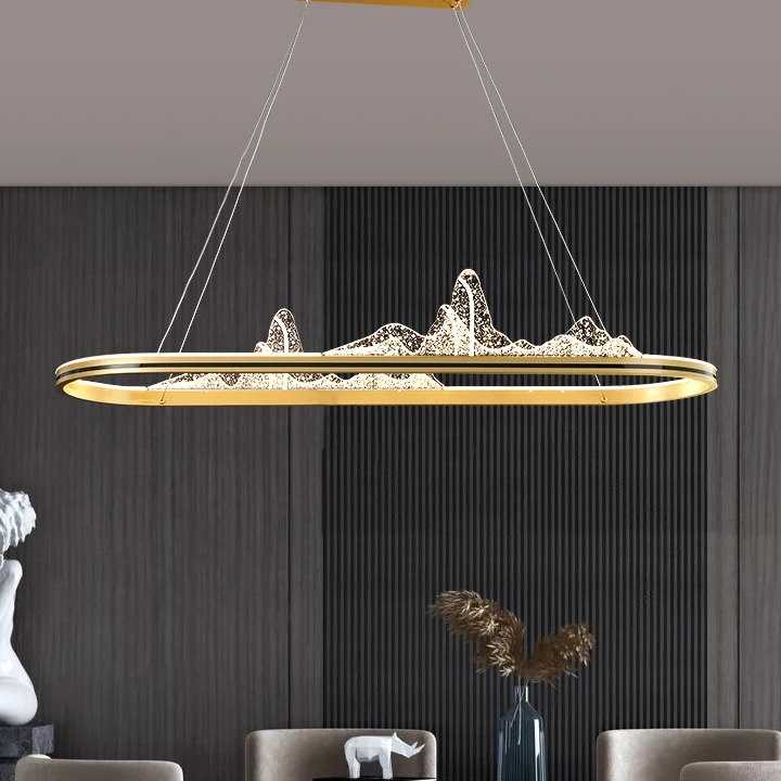 Tanio Nowoczesne lampy wiszące sypialnia salon linia żyrandol owal… sklep