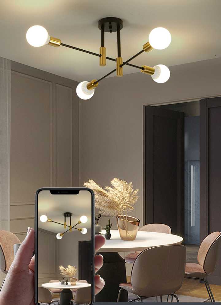 Nordic LED żyrandol do salonu jadalnia sypialnia pokój czarn…
