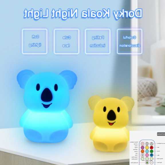 Tanio LED Cartoon zwierząt Koala światło nocne RGB USB akumulator … sklep