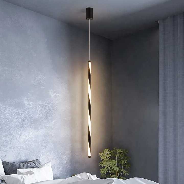 Tanio Wisiorek LED Lights do salonu sypialnia czarny cylindryczny … sklep