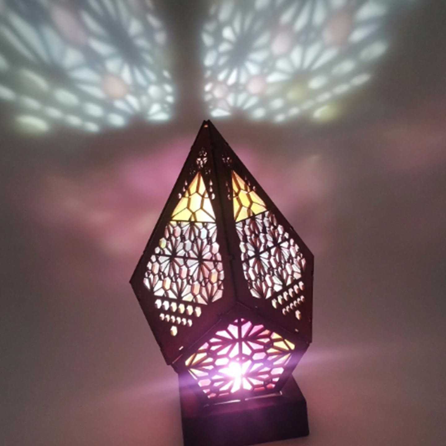 Tanio Lampa projekcyjna gwiazda boho z dużą podstawą i kolorowymi … sklep