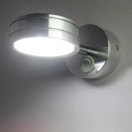 Tanio Lampa LED ścienno-nocna srebrna z regulacją kierunku światła… sklep