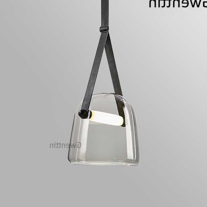 Mona LED - nowoczesny szklany wisiorek z paskiem światła, id…