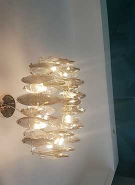Art Deco okrągłe LED postmodernistyczne liście kryształowe s…