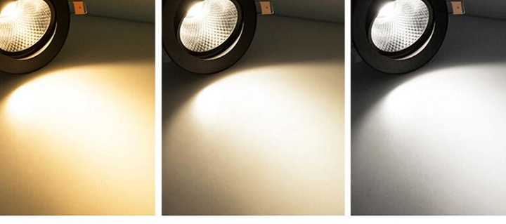 Tanio Wpuszczane ściemnialne okrągłe antyodblaskowe oprawy LED COB… sklep