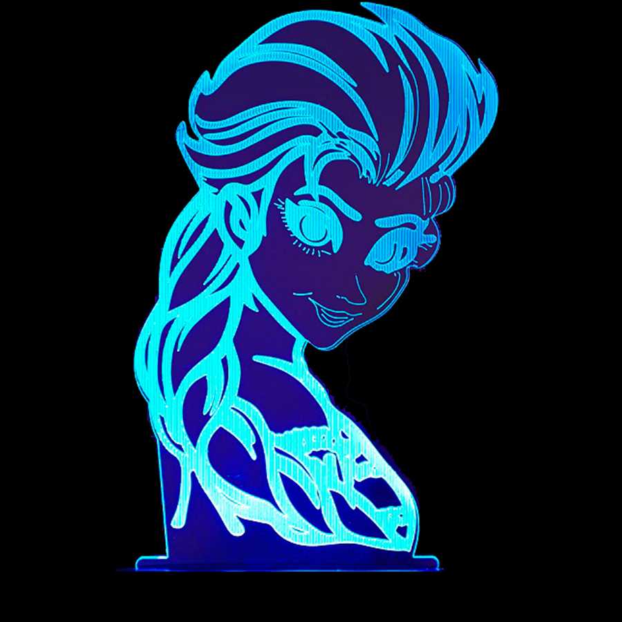 Tanie Disney Cartoon 3D lampka nocna mrożona księżniczka iluzorycz… sklep internetowy
