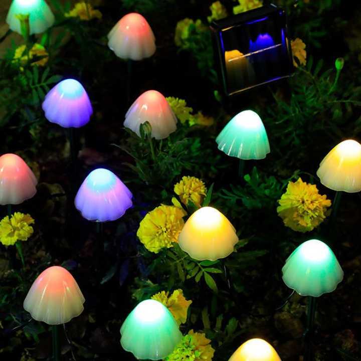 Tanio Solar Cute Mushroom lampki girlandy oświetlenie lampa na ene…