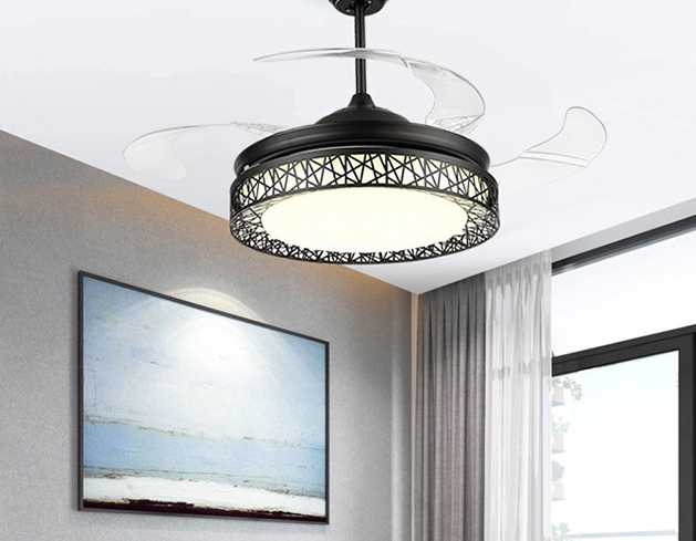 Kreatywny wentylator sufitowy z lampą LED niewidoczny żyrand…