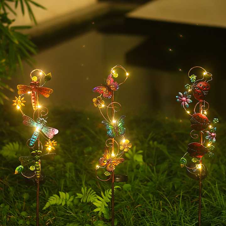 Tanio Nowe światło ogrodowe z kutego żelaza lampa trawnikowa kolib…