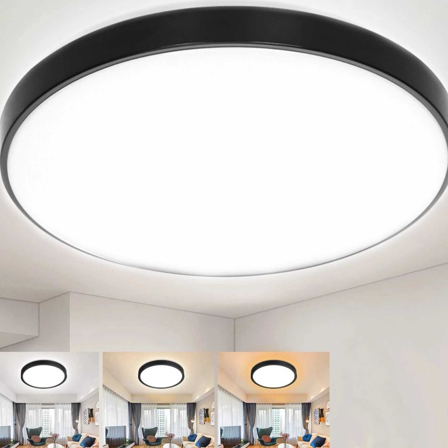Tanio 14-calowy Ultra cienki sufit LED pokój Lamp dekoracja oświet…