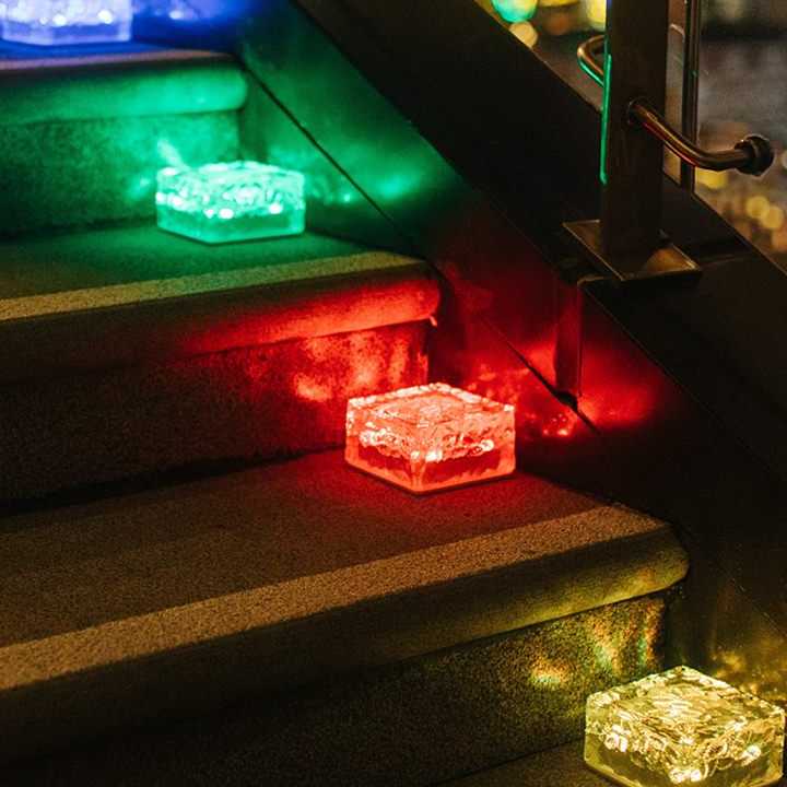 Tanio 4/6led Solar Brick Ice Cube Lights wodoodporna układarka ści…