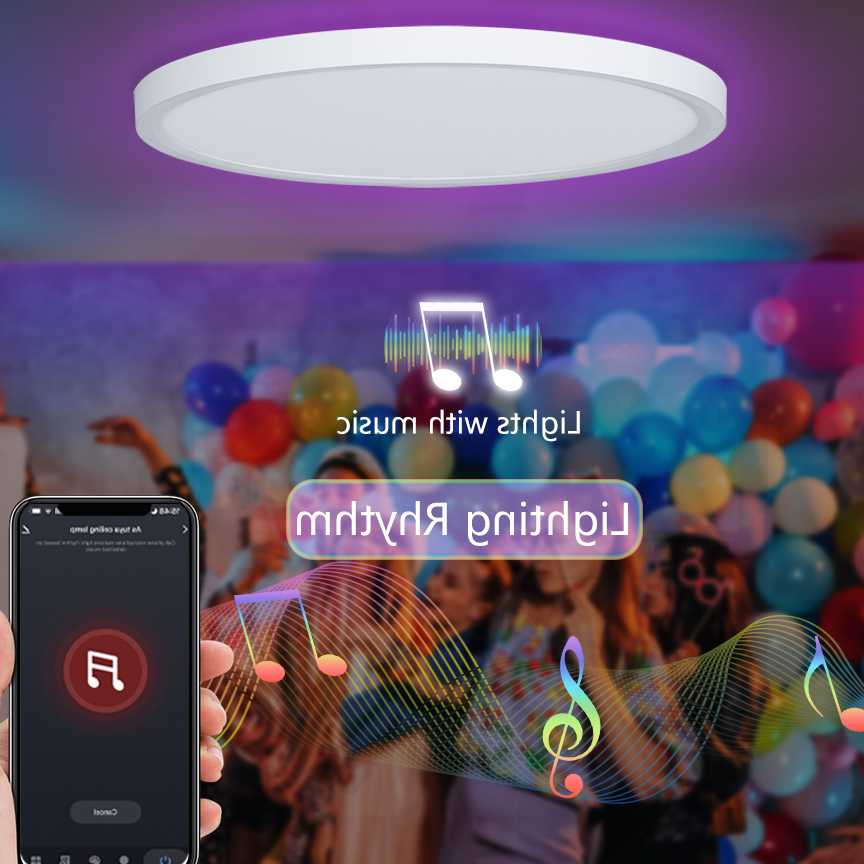 Tanio MARPOU RGB inteligentna lampa sufitowa led z alexa Google st… sklep