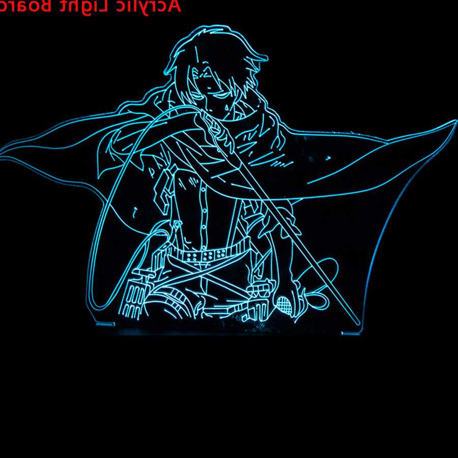 Tanio Anime 3d lampa atak na Titan Levi Ackerman światło na dekora… sklep