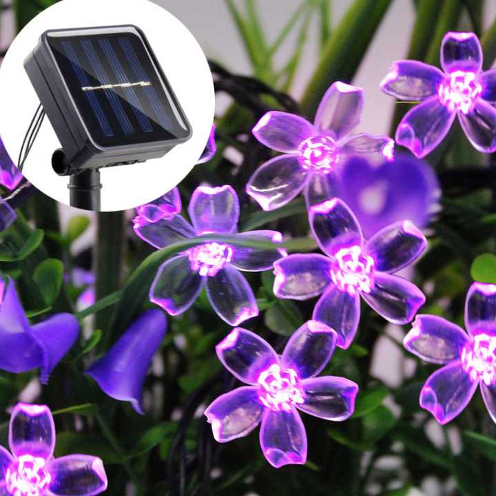 Tanio Solar girlandy Light 5m 7m 12m brzoskwiniowy kwiat lampa sło…