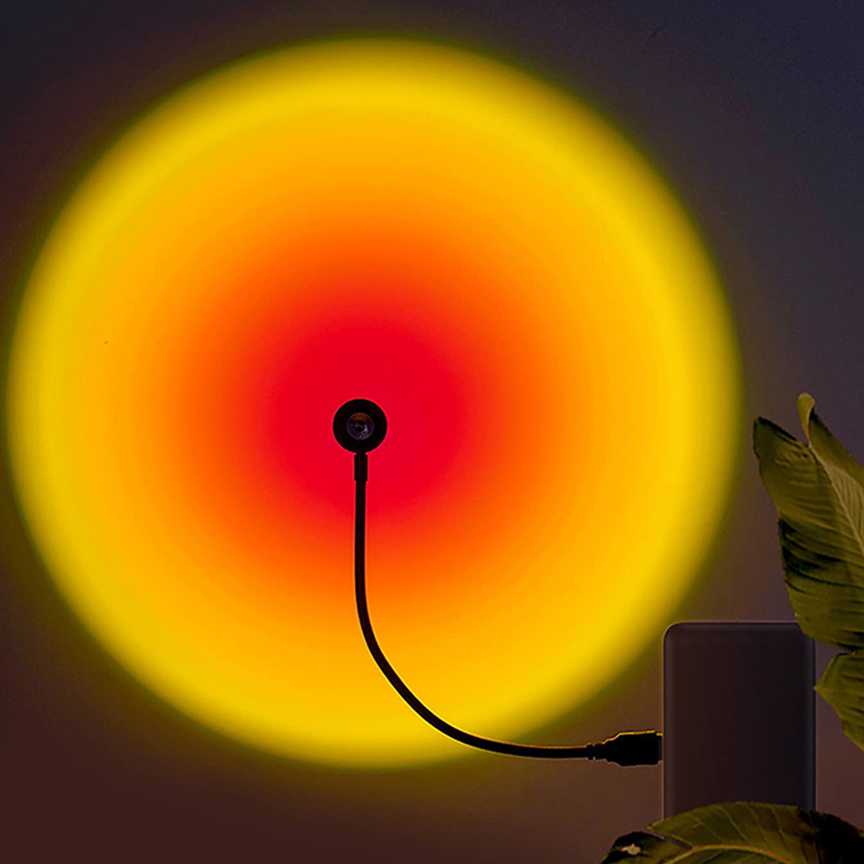 Tanio Lampa USB Sunset tęcza LED Neon lampka nocna projektor fotog… sklep