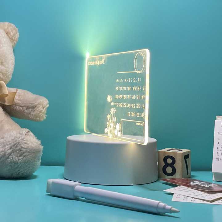 Tanio Led Night Light akrylowy przezroczysty świecący kalendarz no… sklep