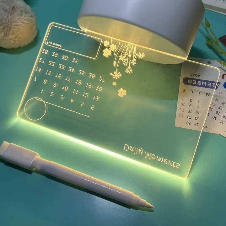 Tanio Led Night Light akrylowy przezroczysty świecący kalendarz no… sklep