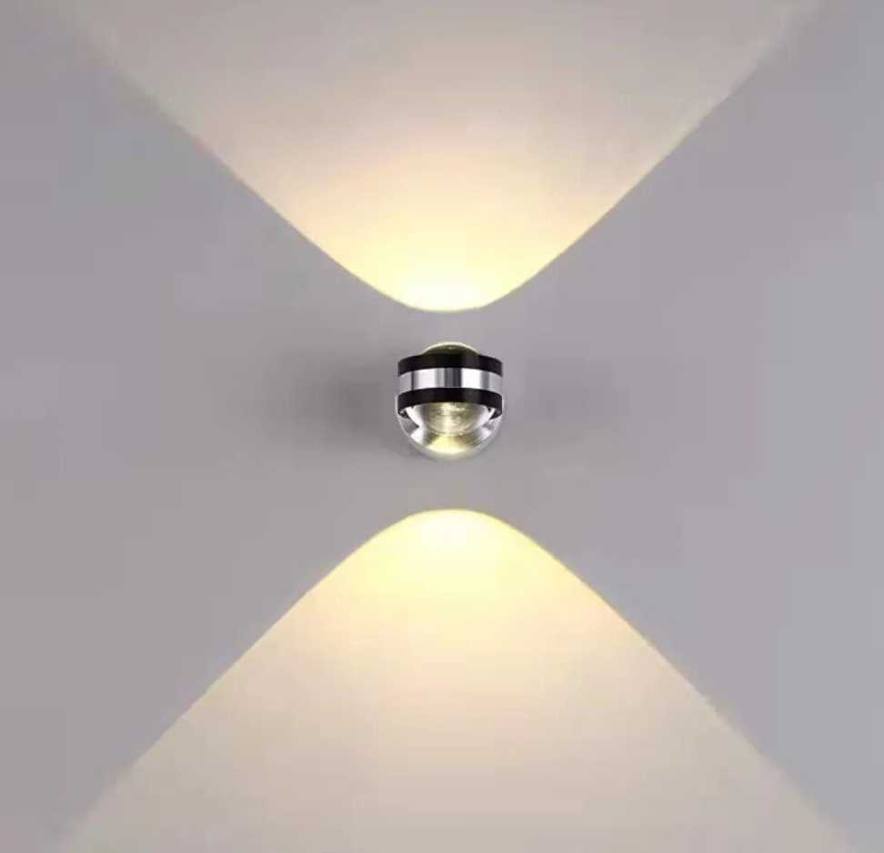 Tanio Ścienna LED pokój Lamp podwójna głowica Crystal Light Up lam… sklep