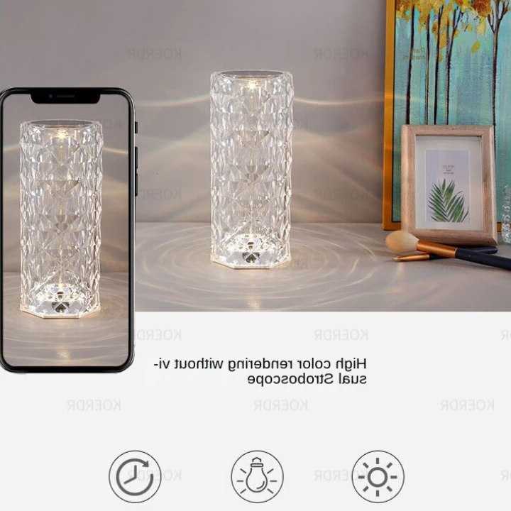 Tanio Lampa kryształowa stół dotykowy lampki nocne oprawa oświetle… sklep