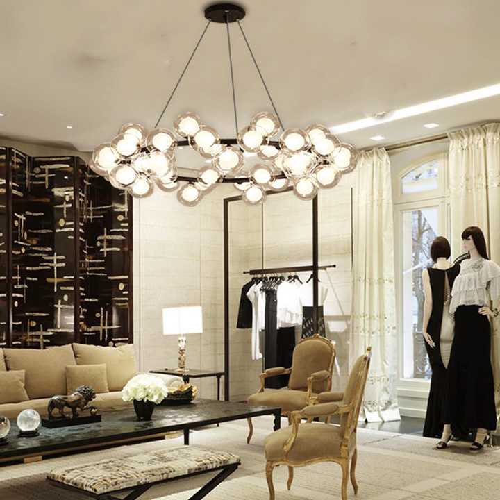Tanio 2022 nowoczesna lampa wisząca LED Bubble żyrandol do salonu … sklep
