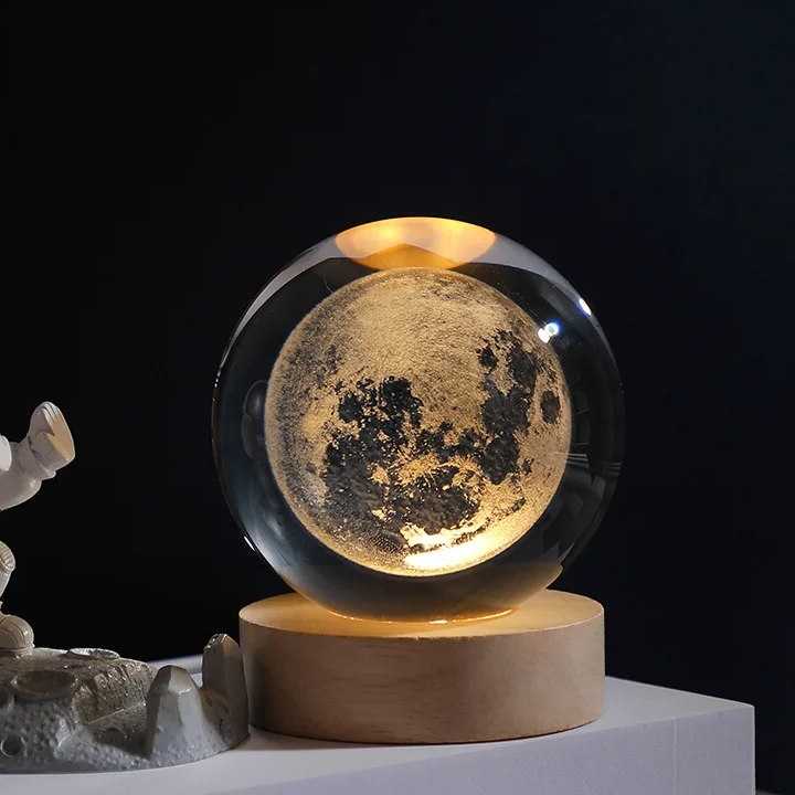 Tanio Lampka nocna LED z projekcją księżyca i kryształową kulą, z … sklep