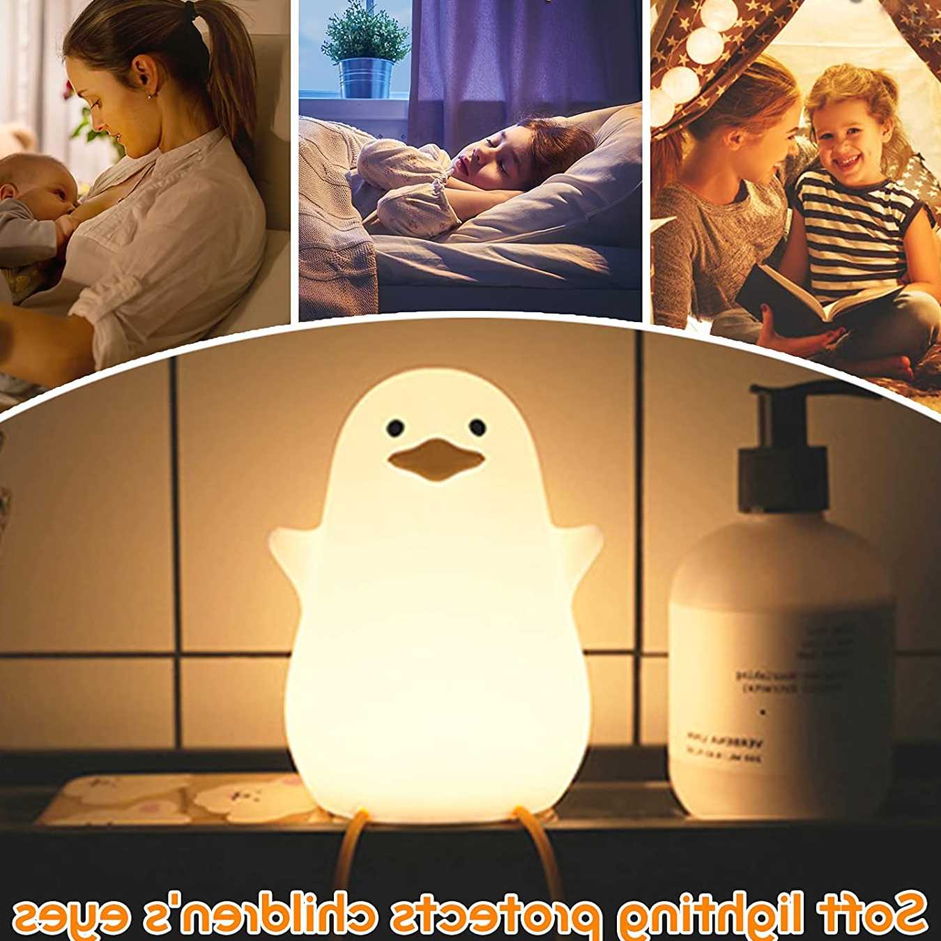 Opinie Cute Duck Led lampka nocna z USB akumulator Nightlights sili… sklep online