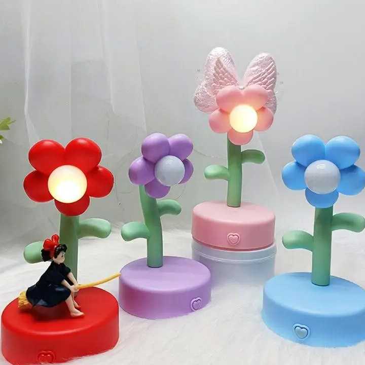 Tanio Nowa lampka nocna LED dla dzieci piękny kwiat lampka nocna l…