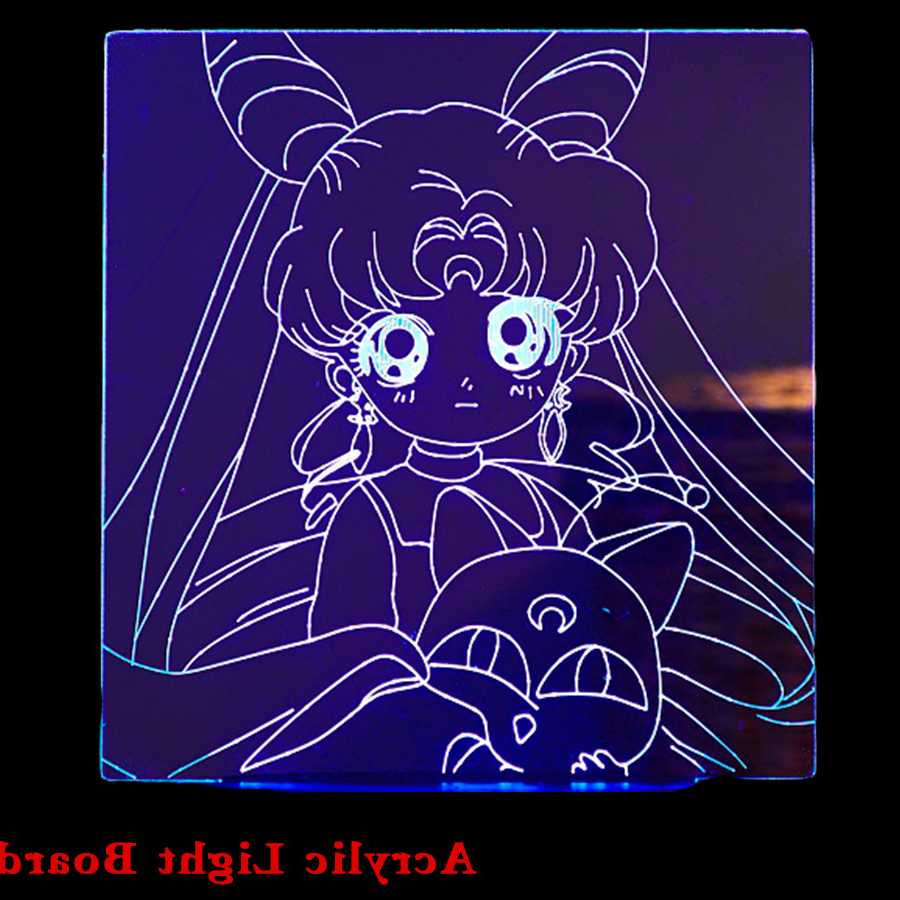 Tanio Anime 3d płyta akrylowa Led lampa na wystrój pokoju światło … sklep