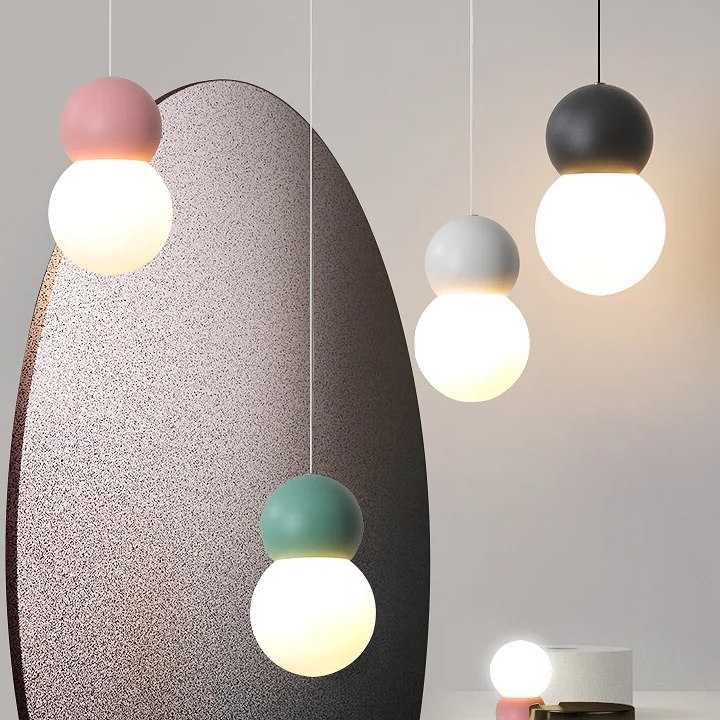 Tanio Nordic Led szklane wiszące lampa w kształcie kuli nowoczesne…