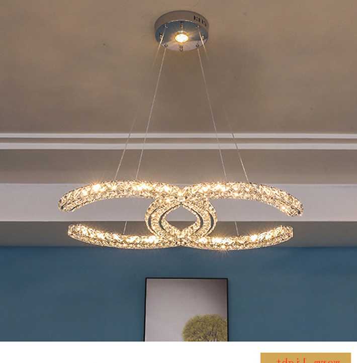 K9 crystal chandelier simple stainless steel living room bed…