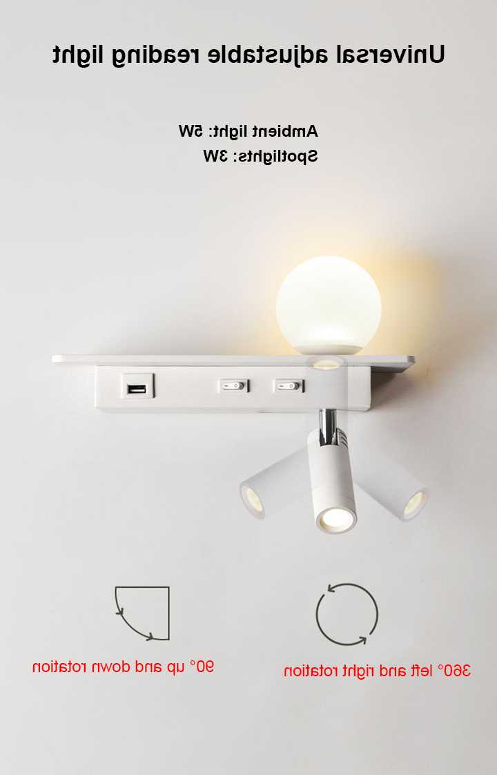 Lampa sufitowa LED z USB i kinkietem do czytania - idealna d…