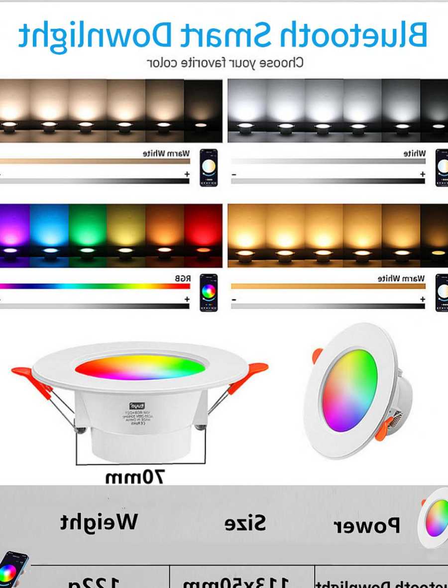 Tanio Kompatybilny z Bluetooth Downlight Tuya kolorowe diody LED l… sklep