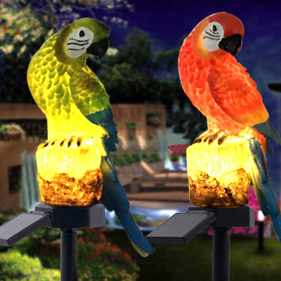 Tanio Światła ogrodowe sowa lampa słoneczna papuga lampa trawnikow…