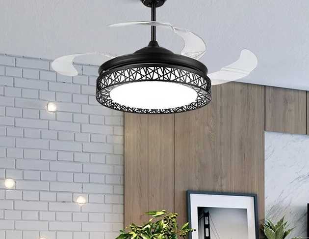 Tanio Kreatywny wentylator sufitowy z lampą LED niewidoczny żyrand… sklep